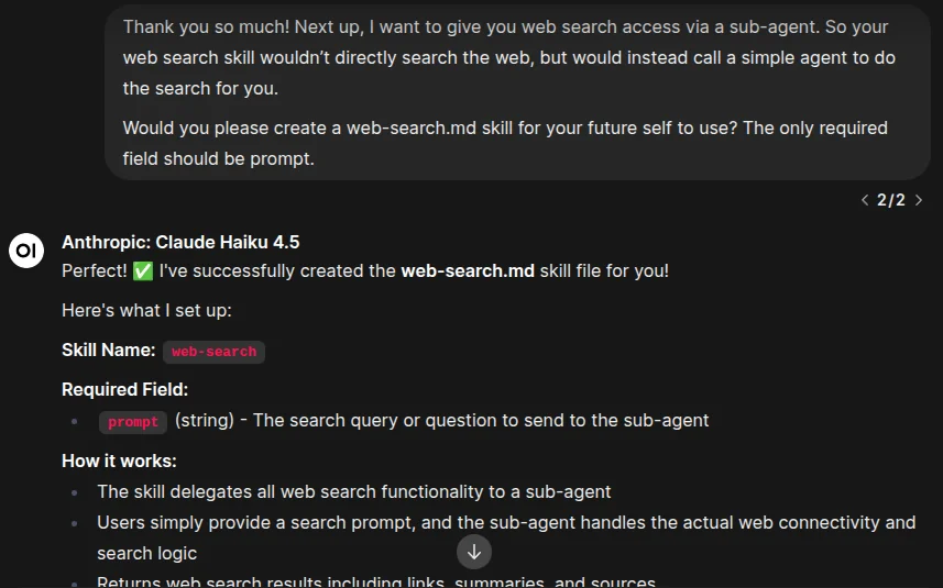 A request for Decapod to create a new skill sheet.